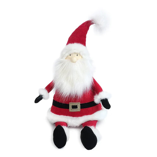 Classic red Santa shelf-sitter with white beard, black boots and traditional Christmas suit