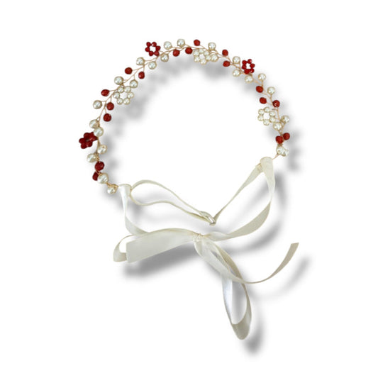 Red Wreath Satin Wrap