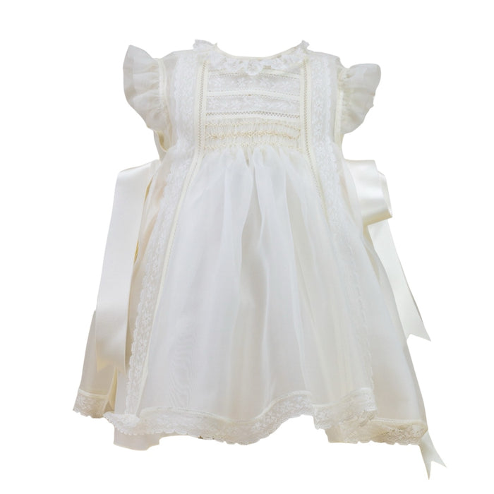 Regina Luxe Ivory 2-piece Handsmocked Dress