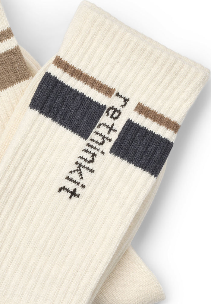 Rethinkit Rethinkit Striped Crew Sock 2pack Accessory 1088 ink mocha