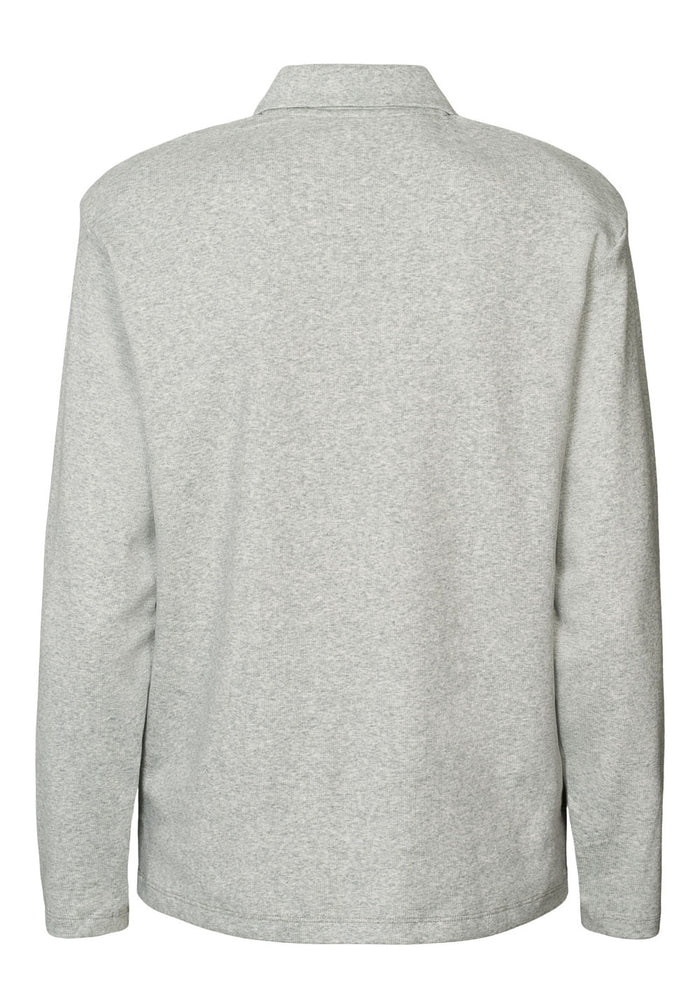 Rethinkit Rib Polo LS Elevate T-Shirt 0105 grey melange