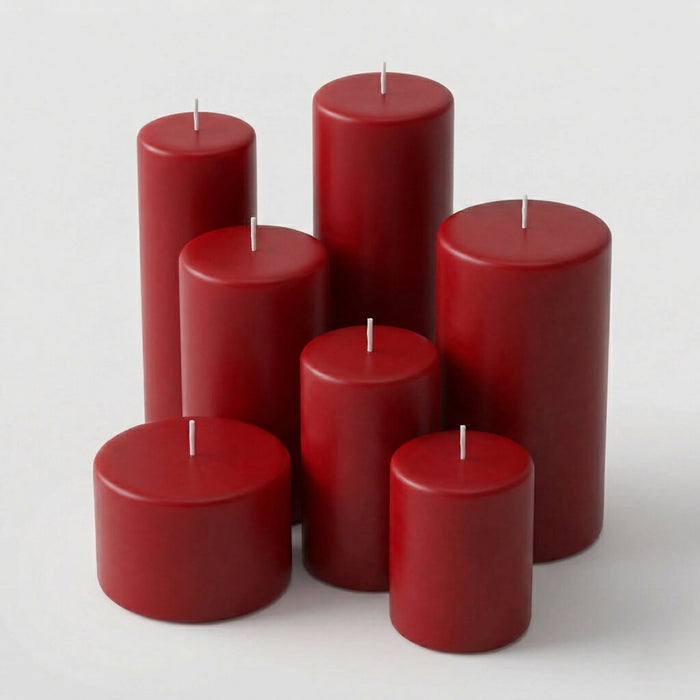 Richland 4" x 9" Red Pillar Candles Set of 6