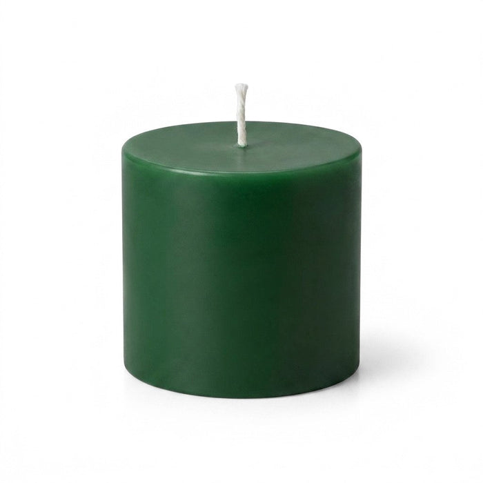 Richland Pillar Candles 3"x3" Dark Green Set of 12