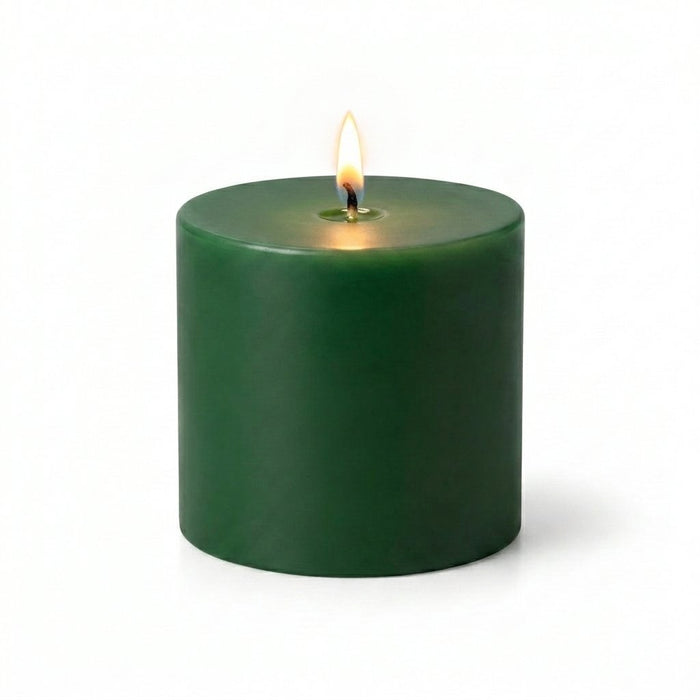 Richland Pillar Candles 3"x3" Dark Green Set of 12