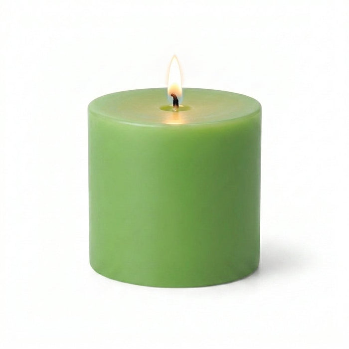 Richland Pillar Candles 3"x3" Green Set of 48