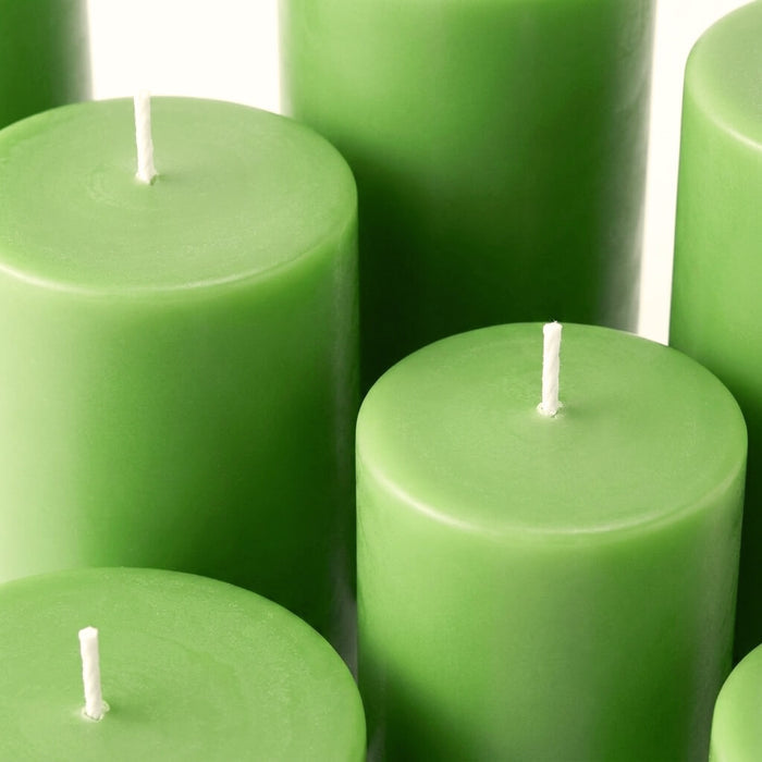 Richland Pillar Candles 3"x3" Green Set of 48
