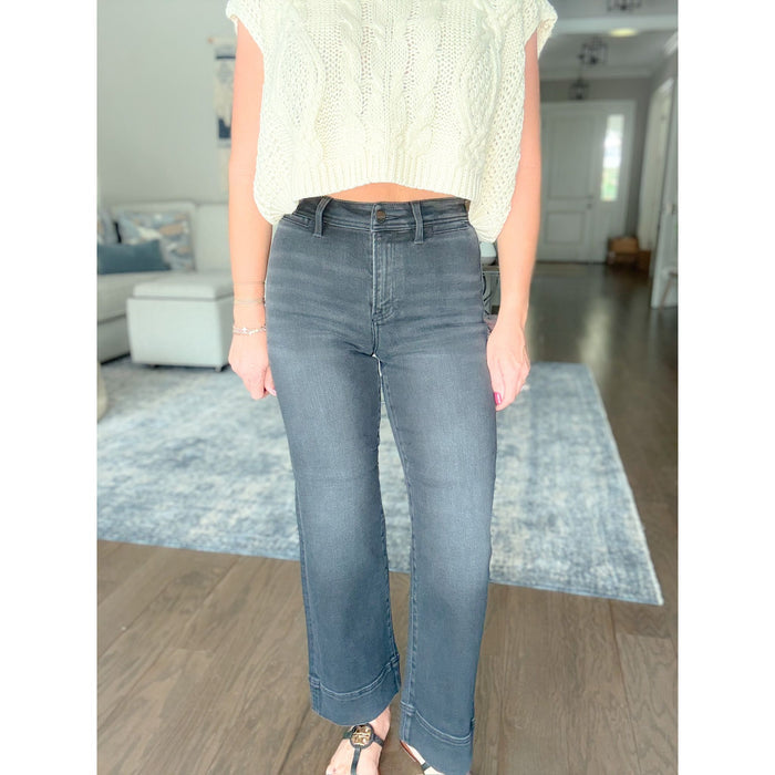 women's boutique black jeans front