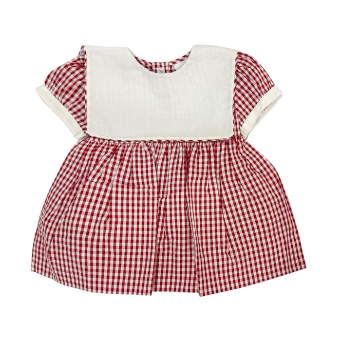 Roberta Red Gingham Girl Embroidered/Monogram Dress