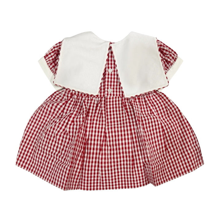 Roberta Red Gingham Girl Embroidered/Monogram Dress