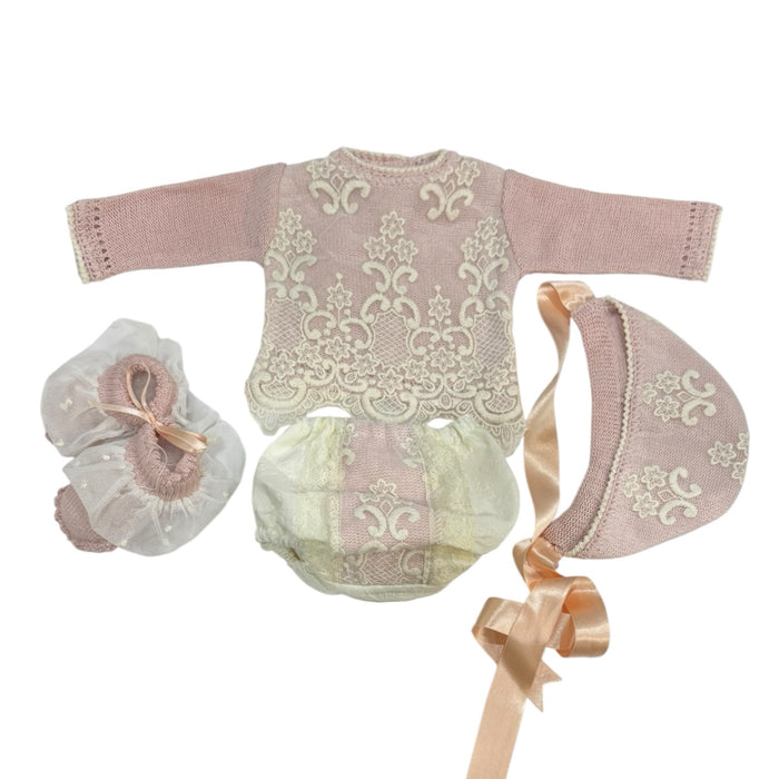 Roman Dusty Pink 4-piece Knitted Set