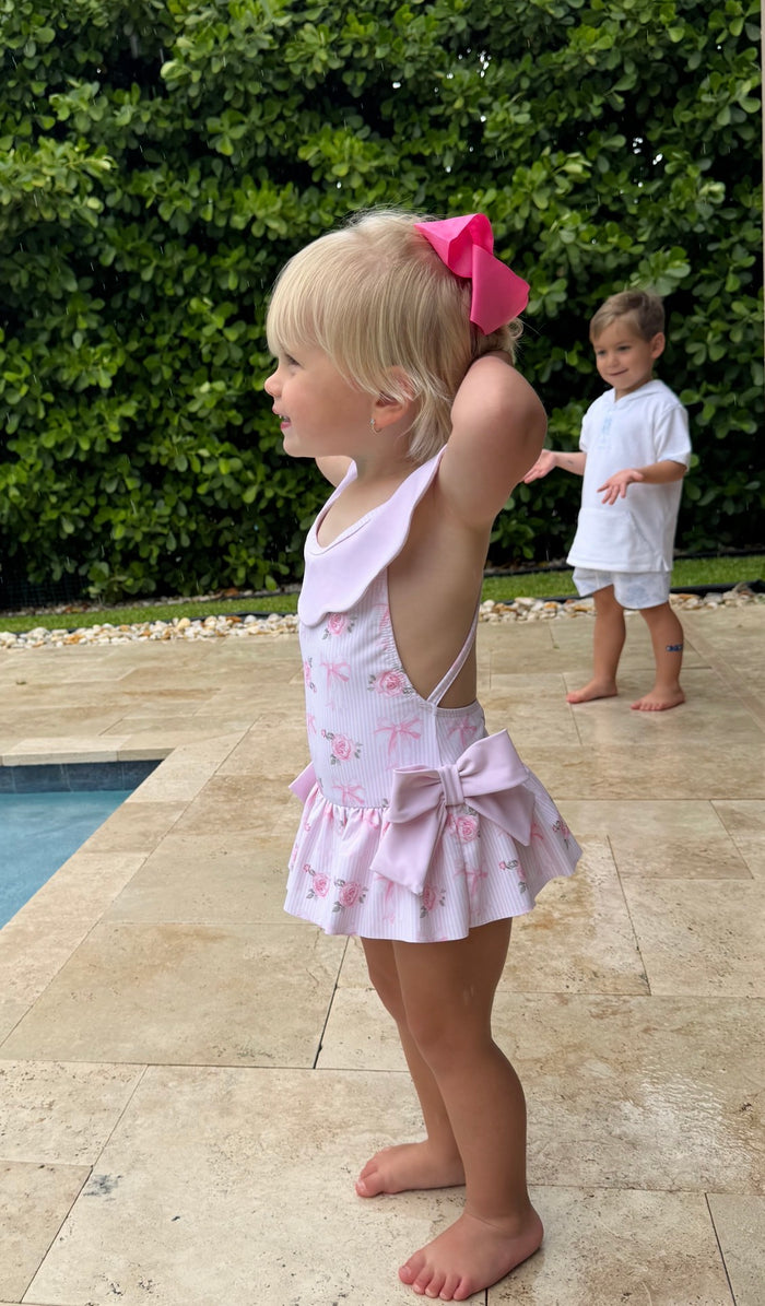 Rose Bows Girl Swimsuit