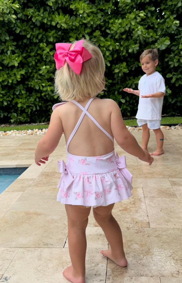 Rose Bows Girl Swimsuit