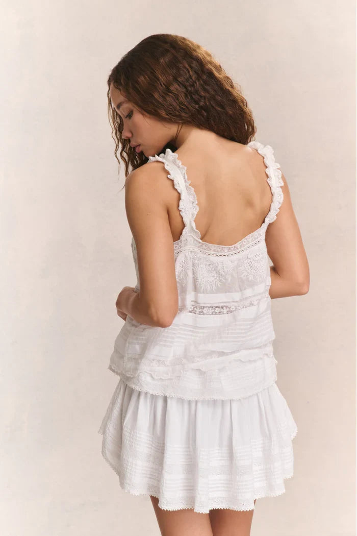 Ruffle Mini Skirt - Antique White