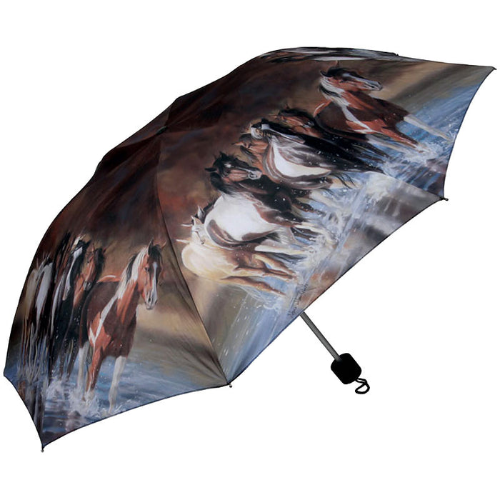 rush hour horses compact umbrella