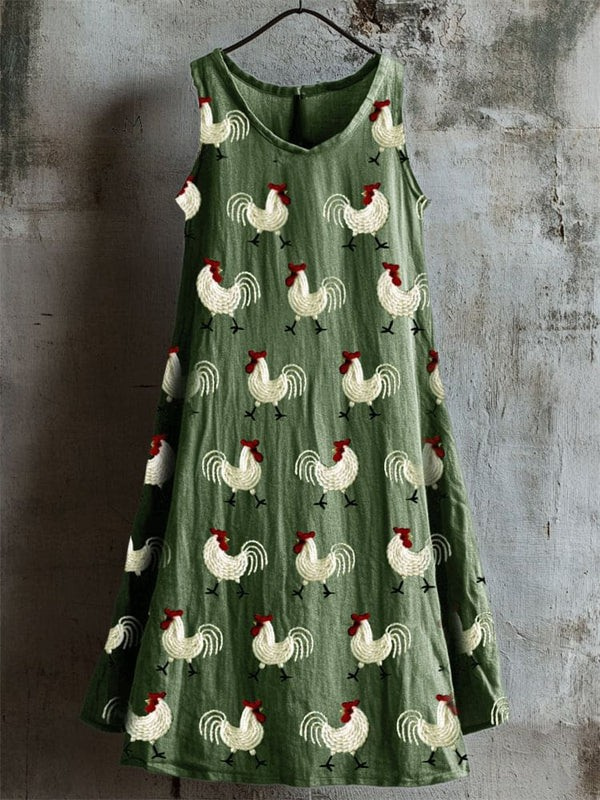 Rustic Rooster Art Tank Dress