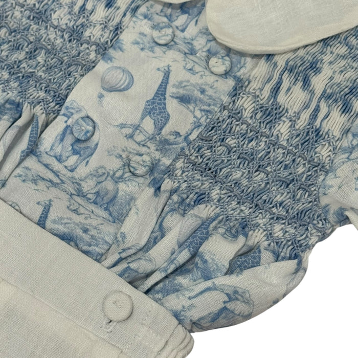 Safari Blue Handsmocked Boy Set