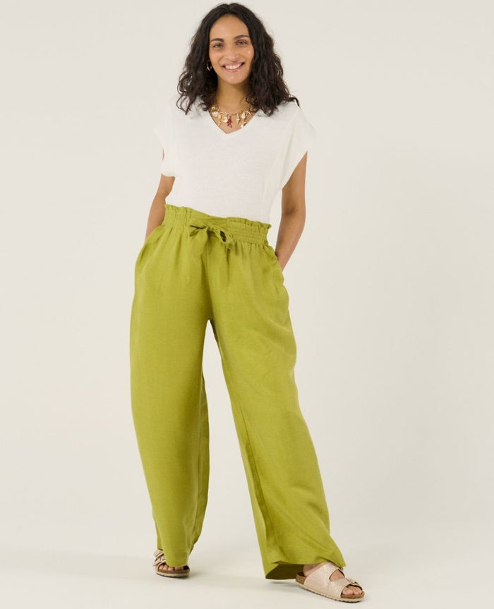 Sahel maternity twill smock pants - Anis