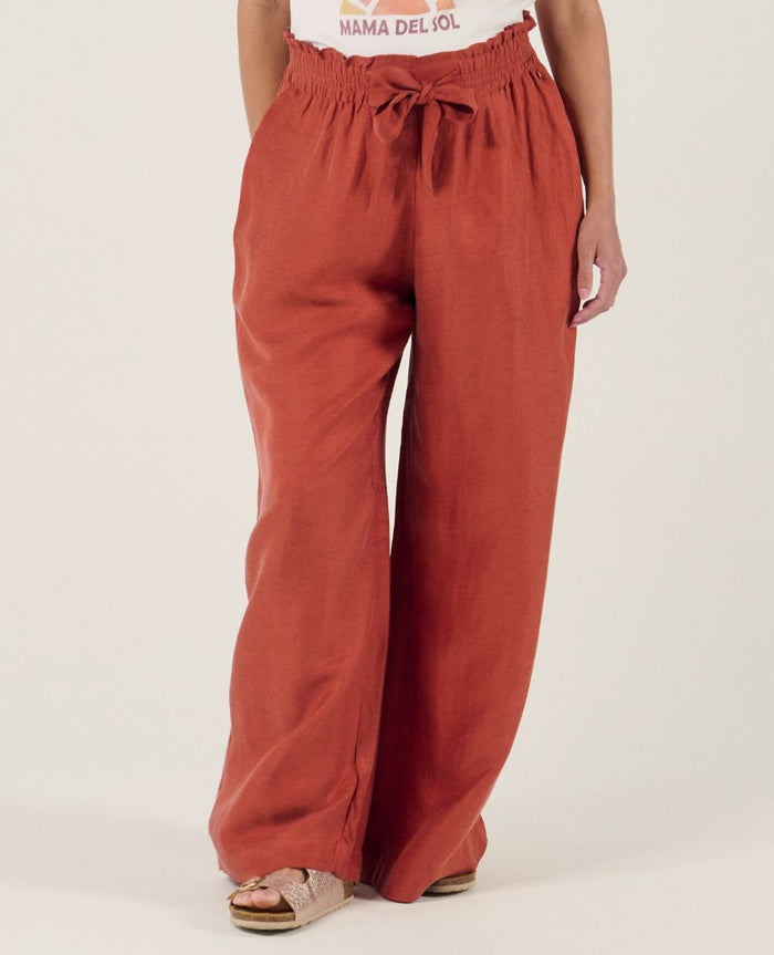 Sahel maternity twill smock pants - Copper