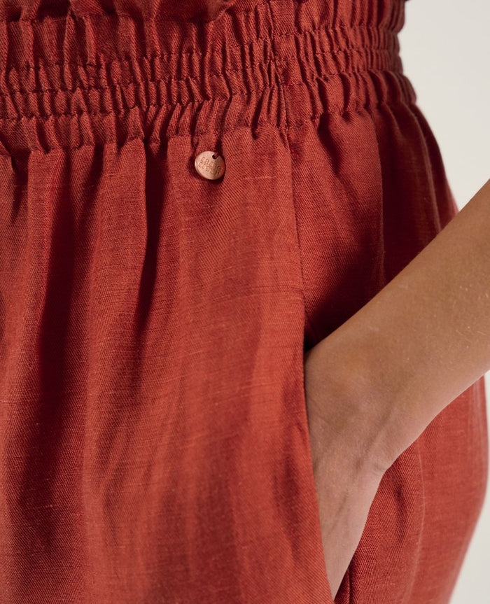 Sahel maternity twill smock pants - Copper