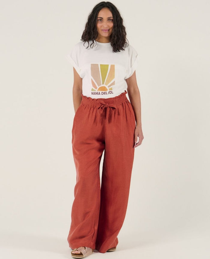 Sahel maternity twill smock pants - Copper