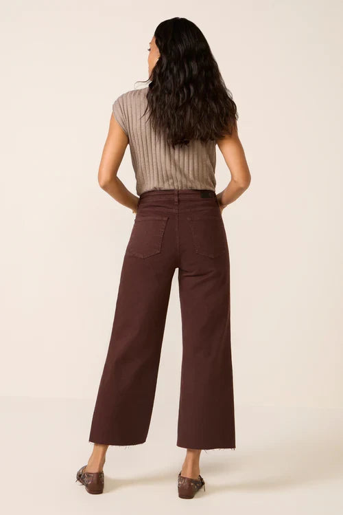 Saige Wide Leg Crop - Coffee Bean
