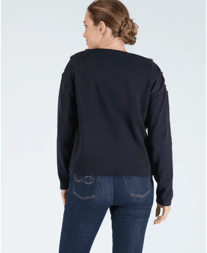 Sailor sweater of pregnancy Molene black - Pull