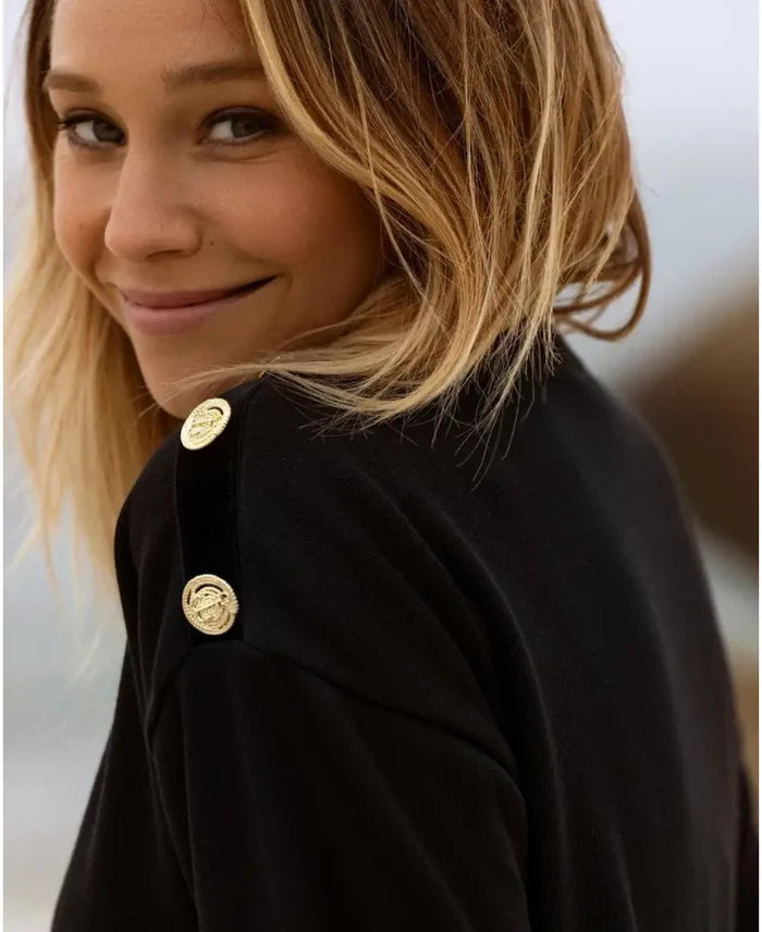 Sailor sweater of pregnancy Molene black - Pull