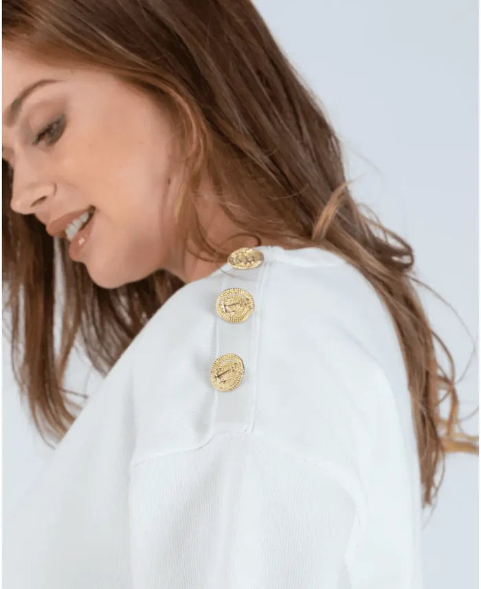 Sailor sweater of pregnancy Molene ivory - Pull