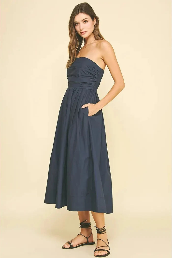 Samantha Midi Dress - Navy