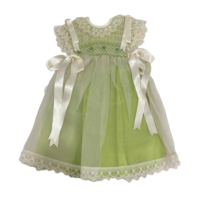 Sasha Lime Handsmocked Dress