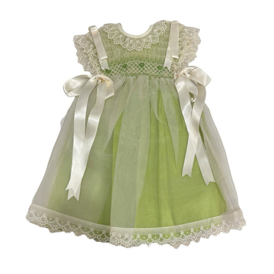 Sasha Lime Handsmocked Dress