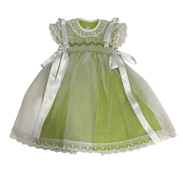 Sasha Lime II Handsmocked Dress