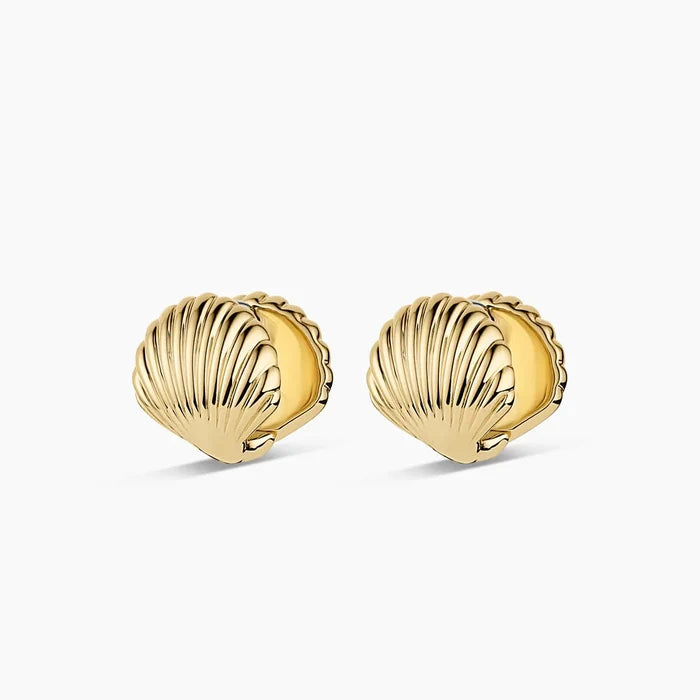 Scallop Wrap Huggies - Gold
