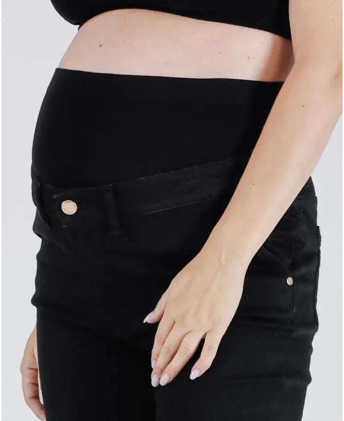 Seamless pregnancy waistband Belt black