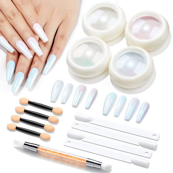 4 Colors Chrome Powder Set - Shooting Stars Nail Art MODELONES #