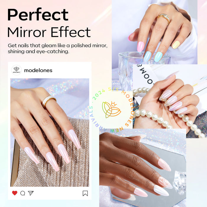 4 Colors Chrome Powder Set - Shooting Stars Nail Art MODELONES #