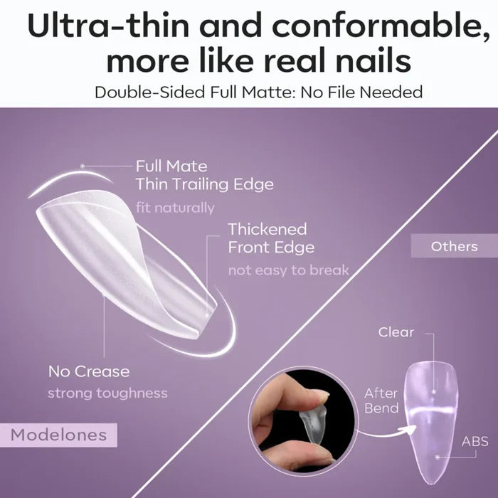 Short Square - Frosted Nail Tips