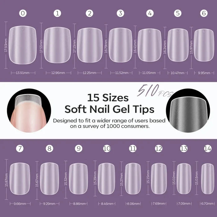 Short Square - Frosted Nail Tips