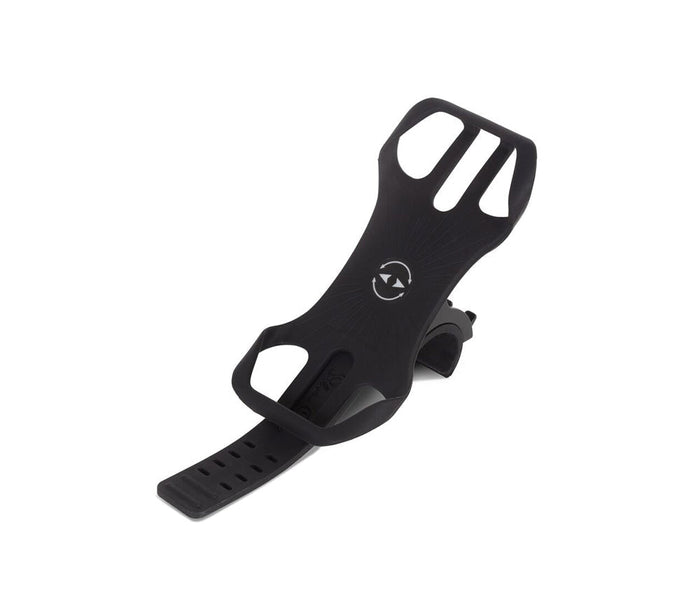Black silicone phone holder on Silver Cross Phone Holder for toshi baby romper and baby strollers