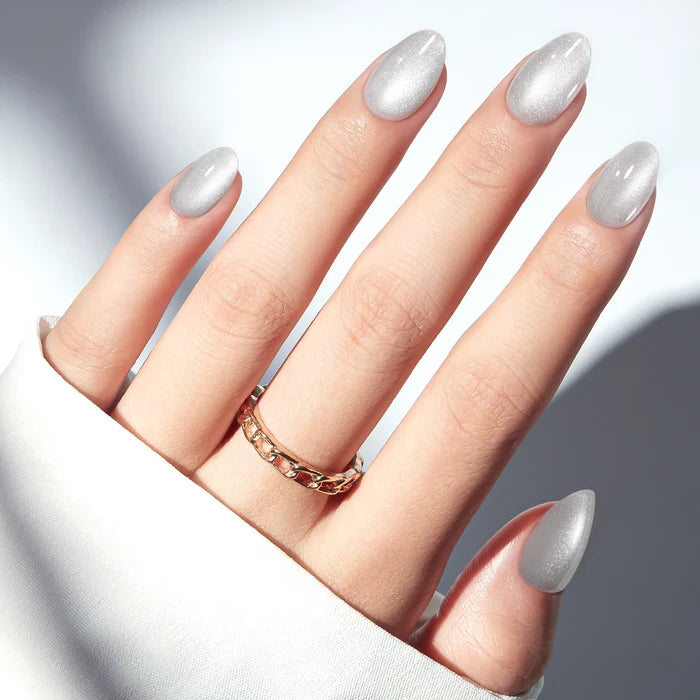 Silver Shimmer press on nails MODELONES #