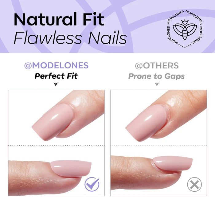 Silver Shimmer press on nails MODELONES #