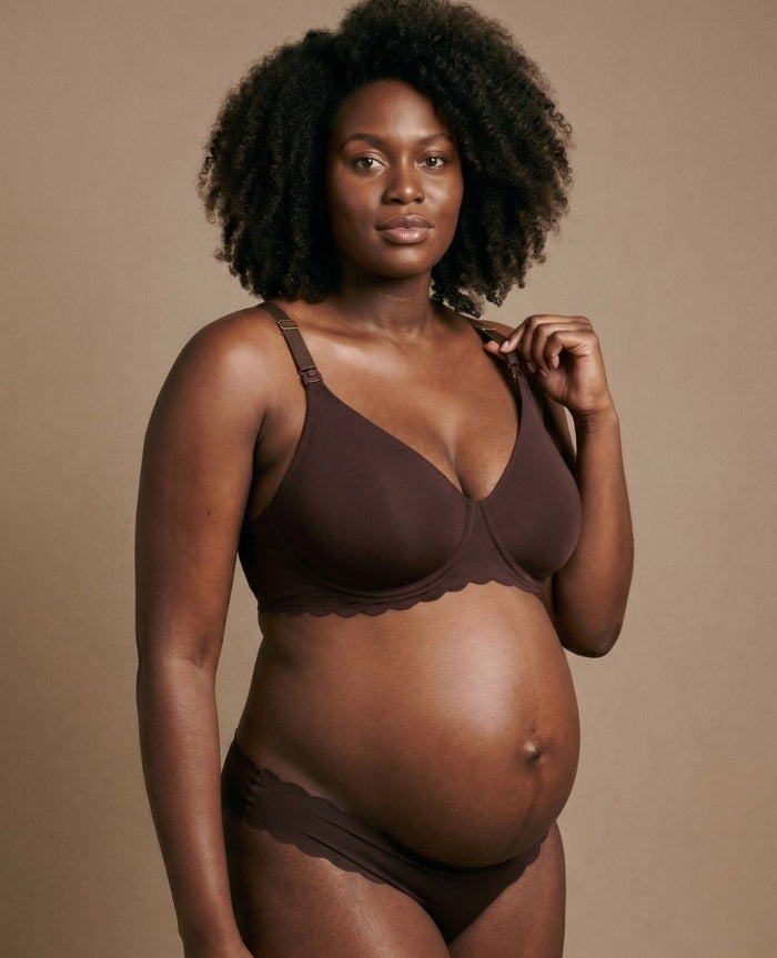 Skin invisible maternity and nursing bra - Chocolate