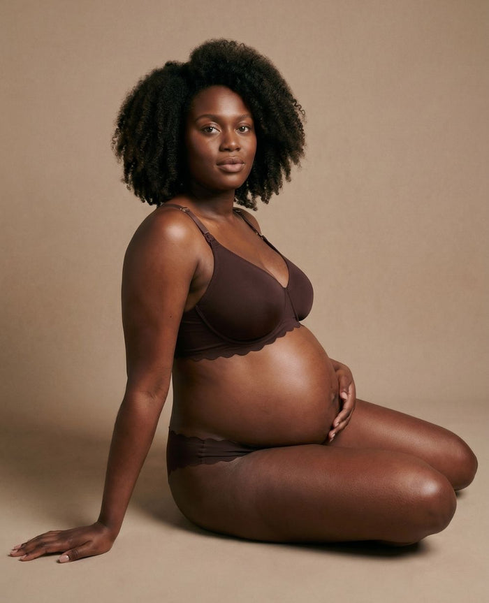 Skin invisible maternity and nursing bra - Chocolate