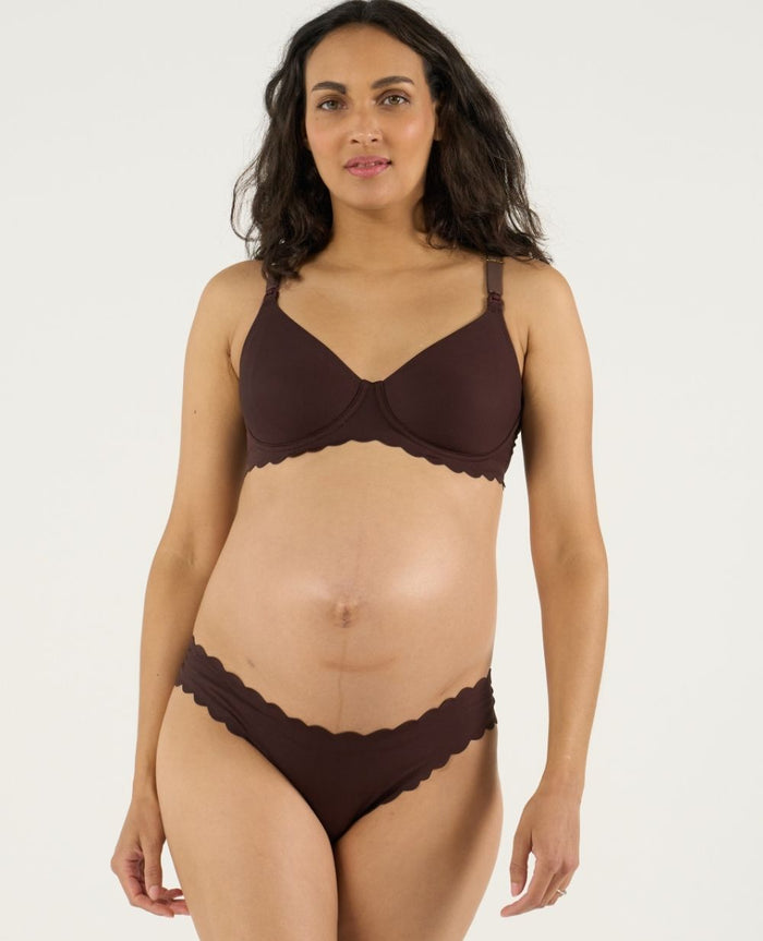 Skin invisible maternity and nursing bra - Chocolate