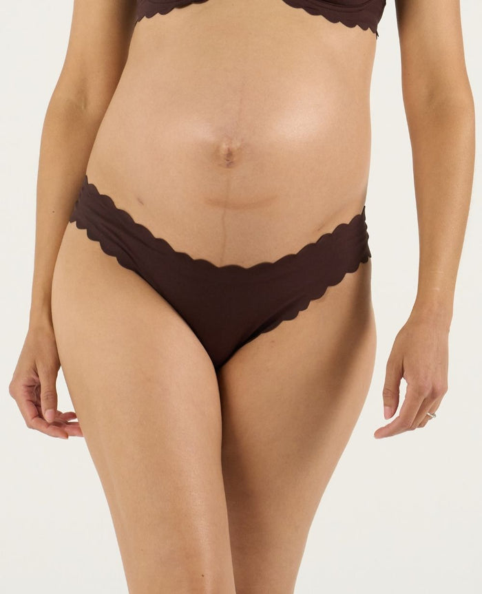 Skin low waist maternity tanga - Chocolate