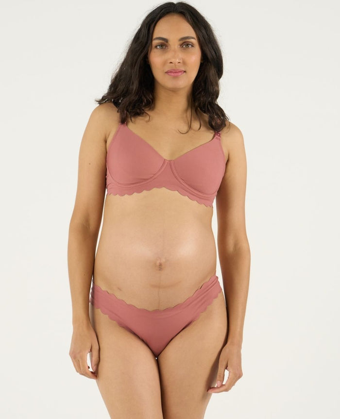 Skin low waist maternity tanga - Dusty Pink