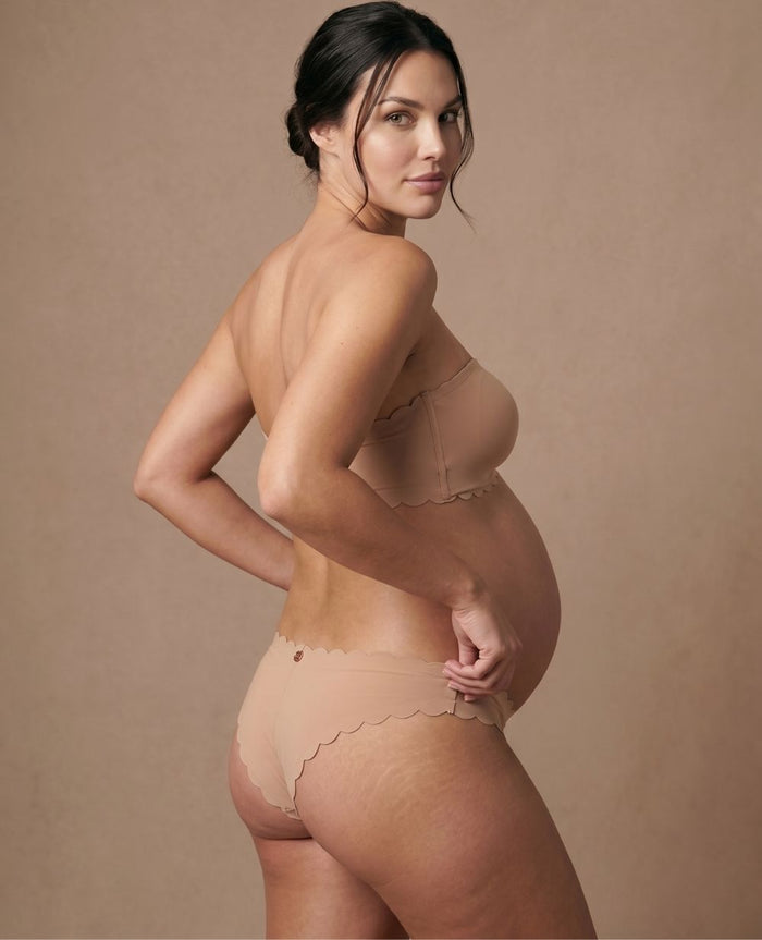 Skin low waist maternity tanga - Latte