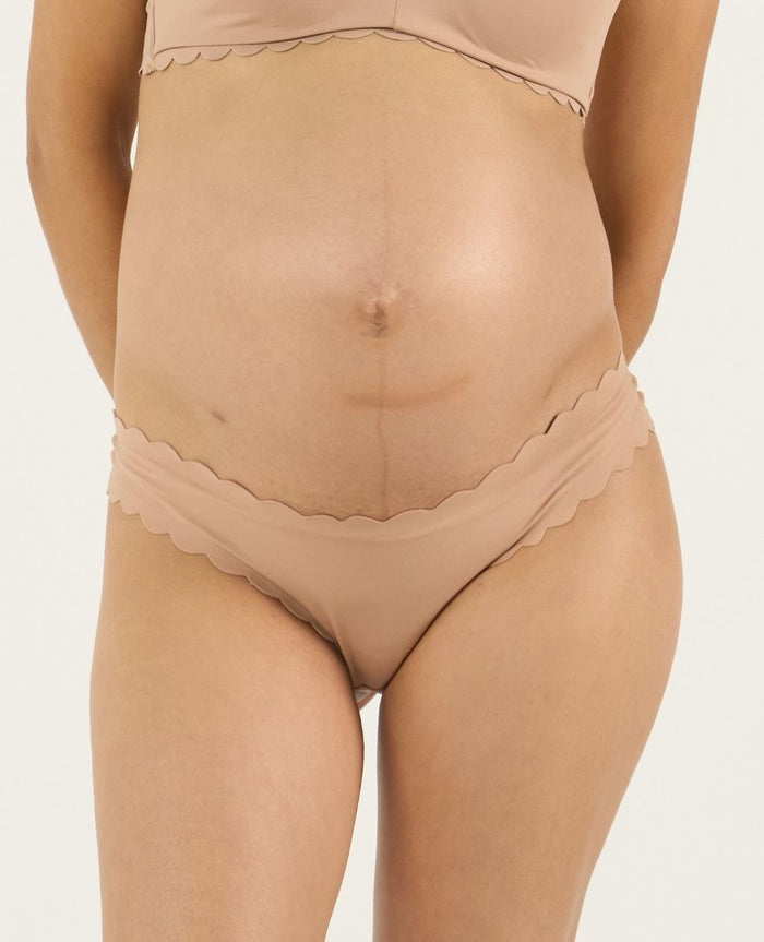 Skin low waist maternity tanga - Latte