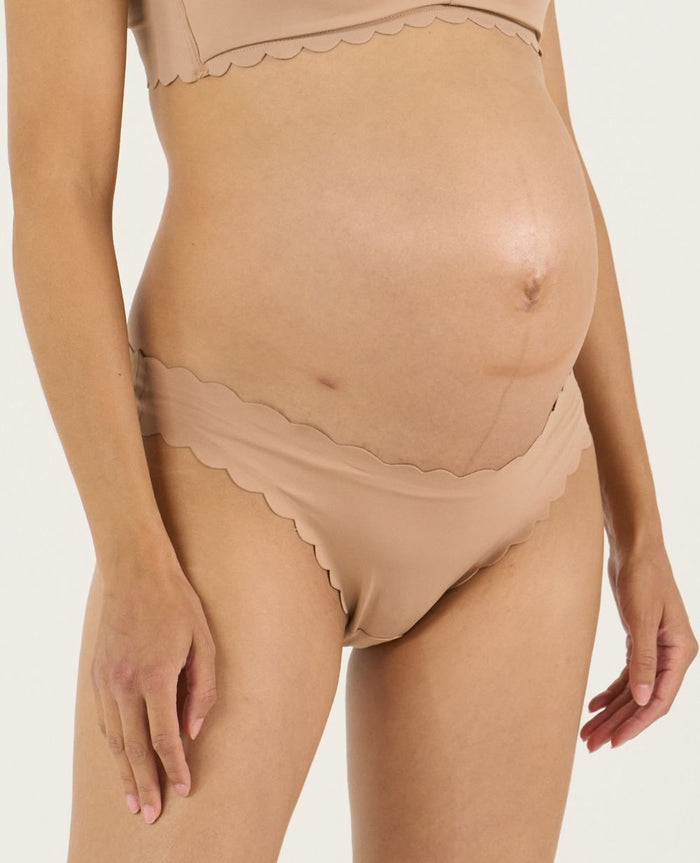 Skin low waist maternity tanga - Latte