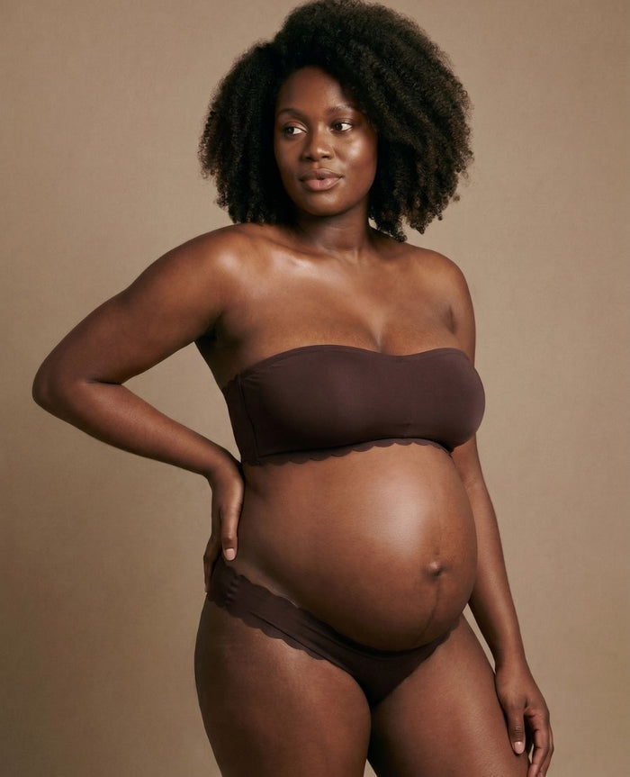 Skin maternity and nursing invisible bandeau bra - Chocolate